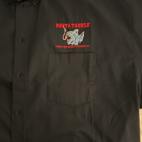 Unworn Delta Gibbs Fishing shirt. Dark Navy Blue. - Picture 3 of 4